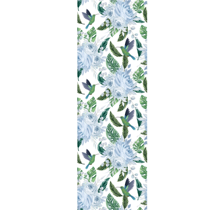 Floral Hummingbird Design flower wallpaper - TenStickers