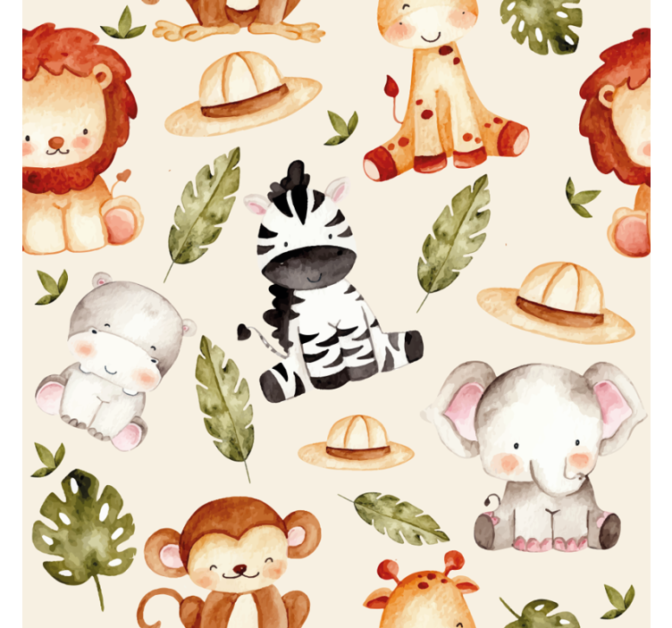 Safari Creatures Companions animal wallpaper - TenStickers