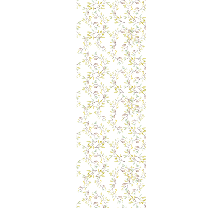 Botanical Branch Motif floral ornament wallpaper - TenStickers