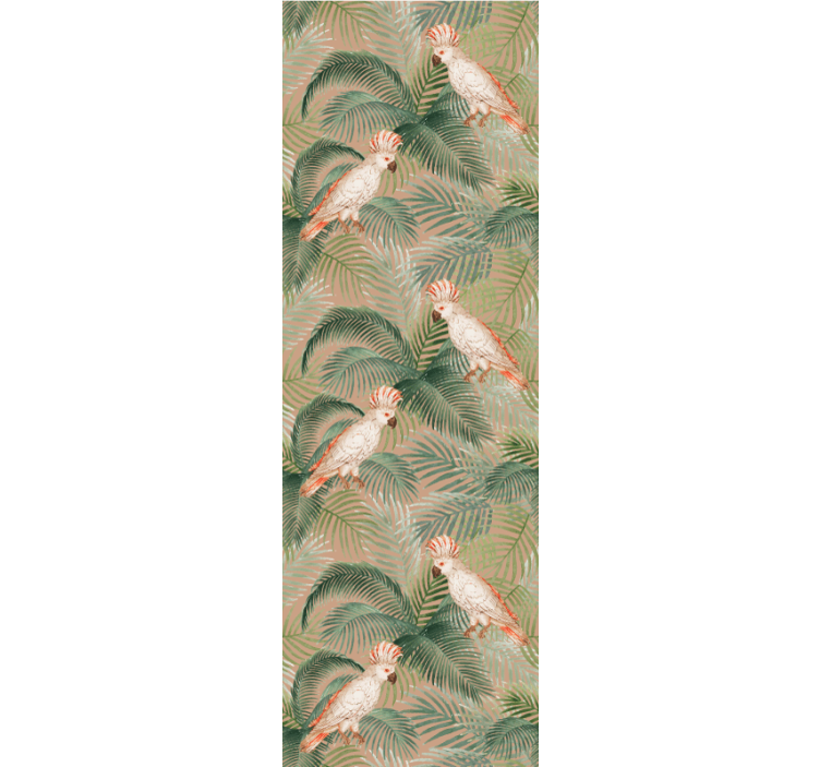 Tropical Parrot Print living room wallpaper - TenStickers