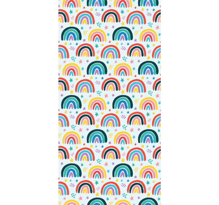 Rainbow Butterfly Collage kids wallpaper - TenStickers
