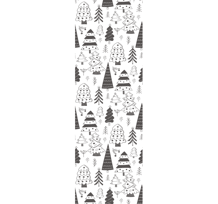 Festive Trees Pattern christmas wallpaper - TenStickers