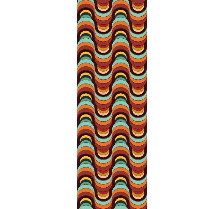 Retro Wavy Pattern geometric wallpaper - TenStickers