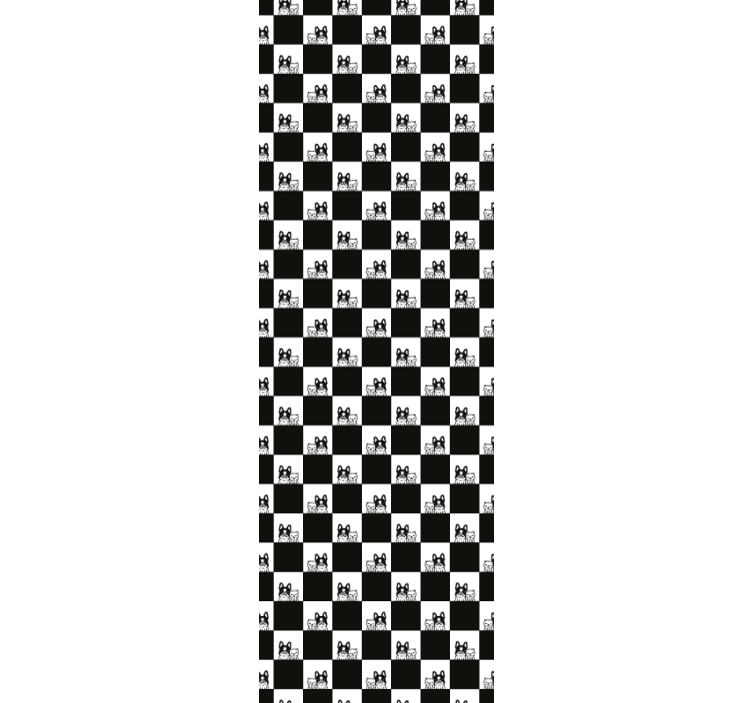 Chequered Feline Motif cat wallpaper - TenStickers