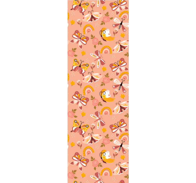Butterfly wallpaper butterfly flora design - TenStickers