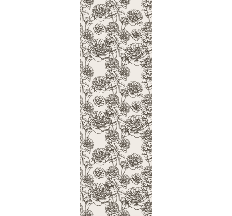 Rose Sketch flower wallpaper - TenStickers