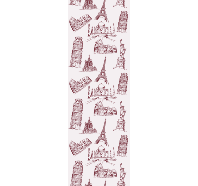 Iconic Monuments city wallpaper - TenStickers