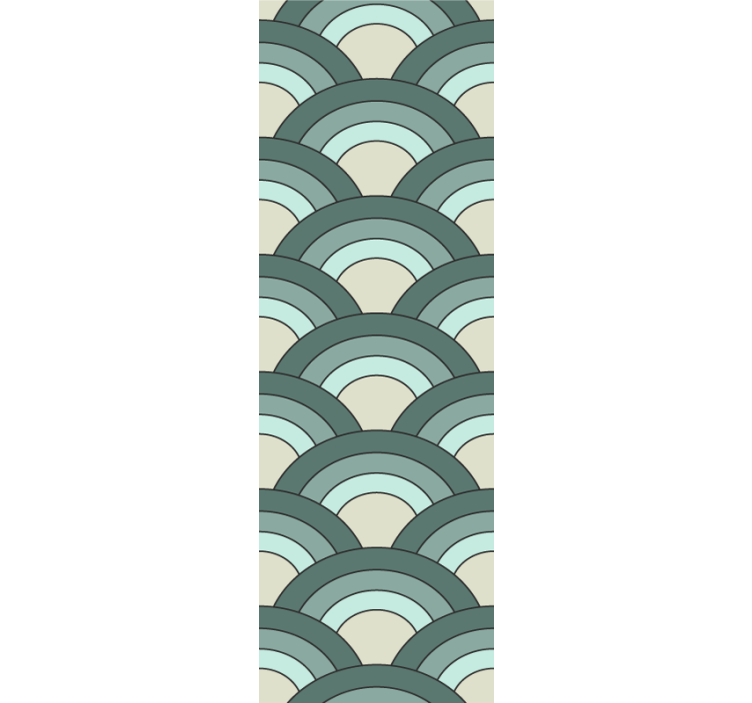 Blue shaded scales pattern vintage wallpaper - TenStickers
