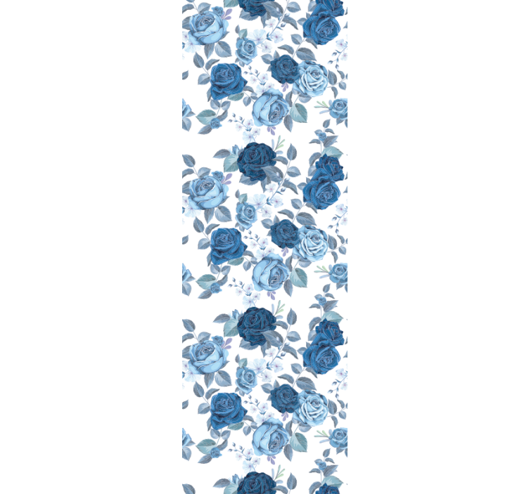Blue and wild pattern flower wallpaper - TenStickers