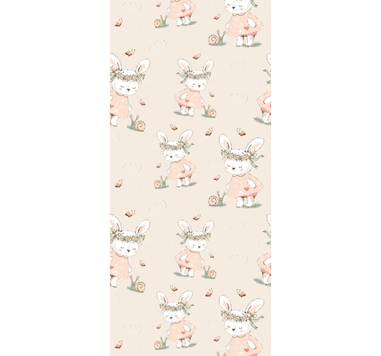 Mythical Rabbit Motif nursery wallpaper - TenStickers