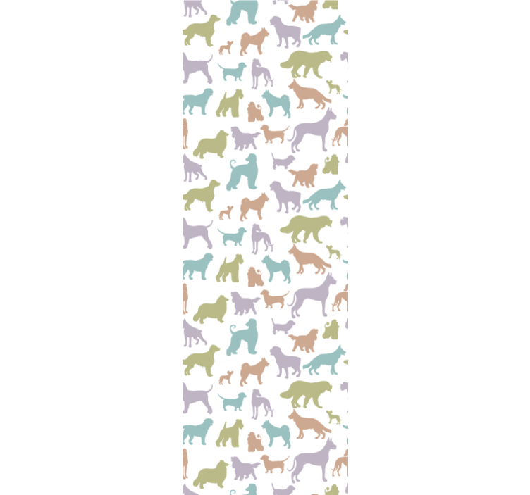 Colorful silhouettes dogs wallpaper - TenStickers