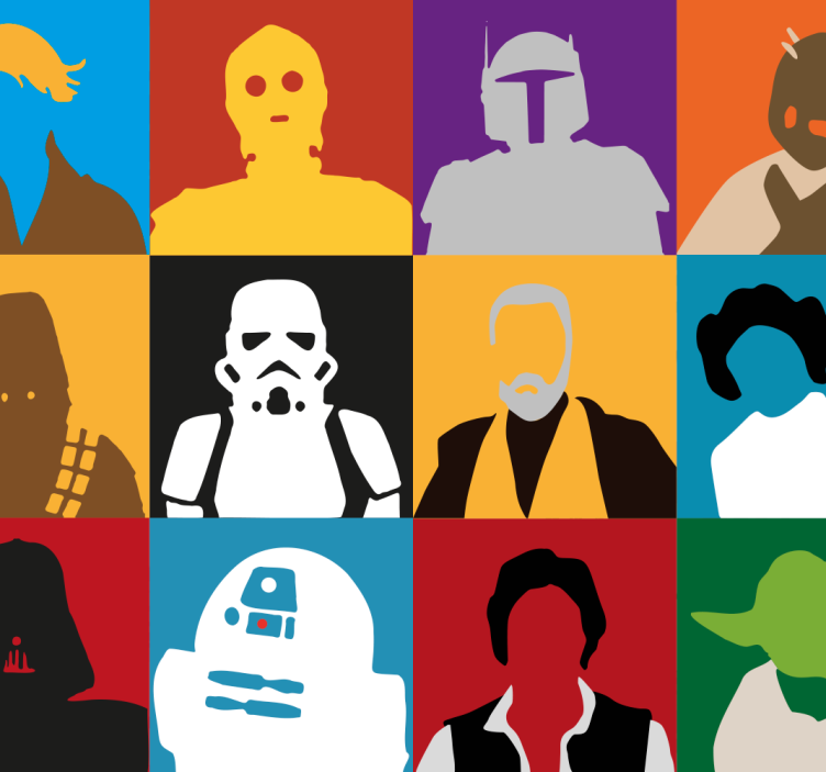 Iconic Silhouettes art wallpaper - TenStickers