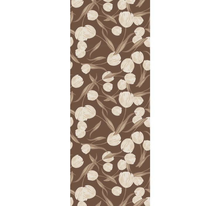 Floral Brown Pattern flower wallpaper - TenStickers