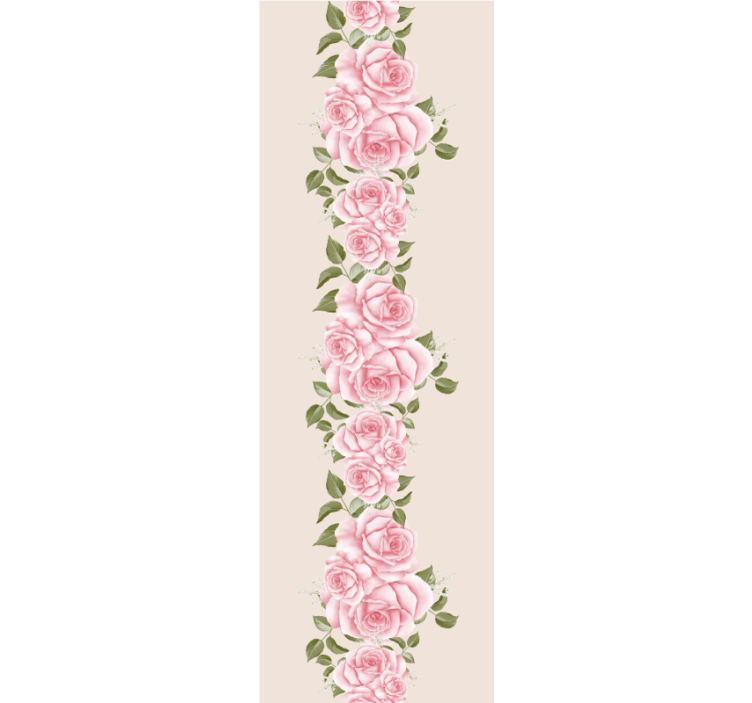 Vintage pink rose pattern flower wallpaper - TenStickers