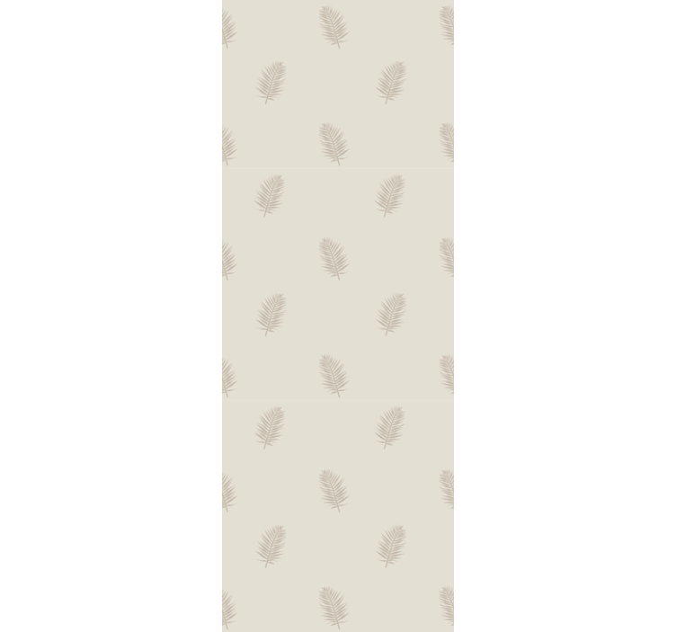 Subtle beige pattern leaf wallpaper - TenStickers