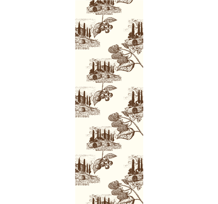 Cypress Landscape Pattern rustic wallpaper - TenStickers
