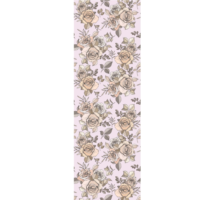 Rose vintage pattern flower wallpaper - TenStickers