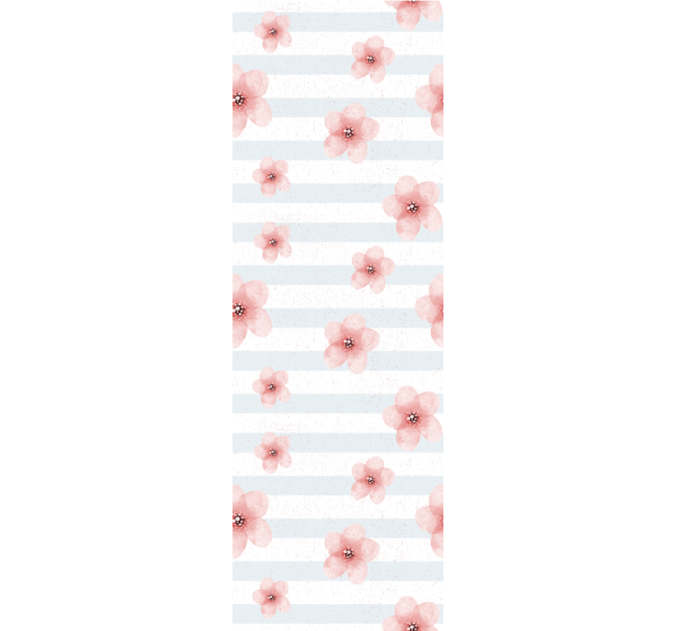 Pink Floral Stripes flower wallpaper - TenStickers