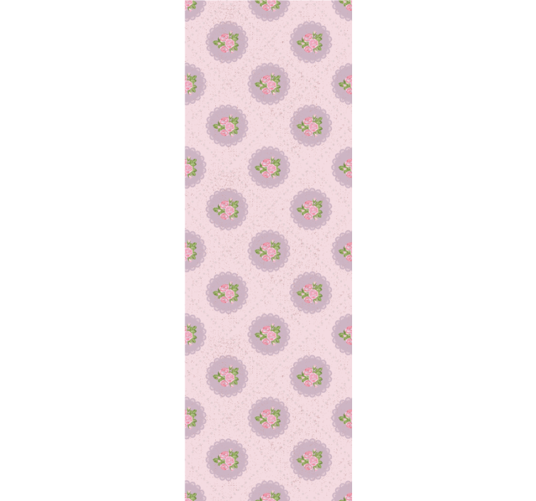 Rose pink circles flower wallpaper - TenStickers