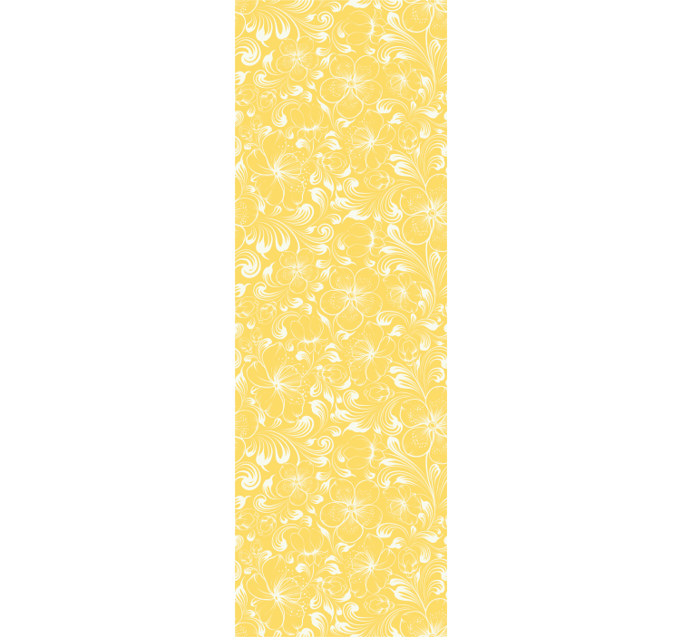 Yellow floral Grandmillenial style wallpaper - TenStickers