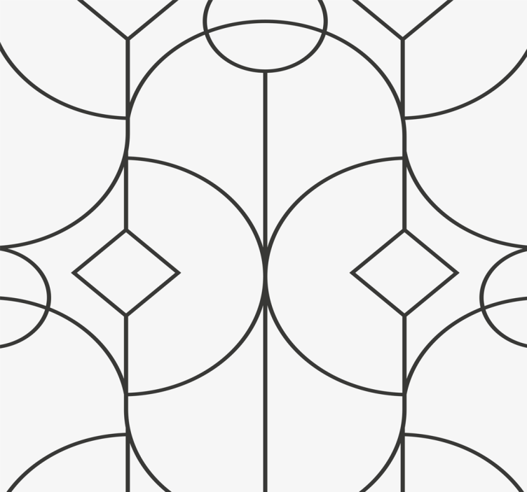 Grey linear artwork geometric wallpaper - TenStickers
