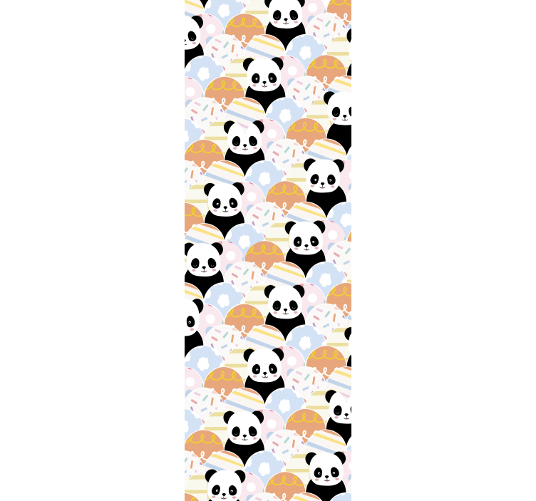Panda Pattern animal wallpaper - TenStickers