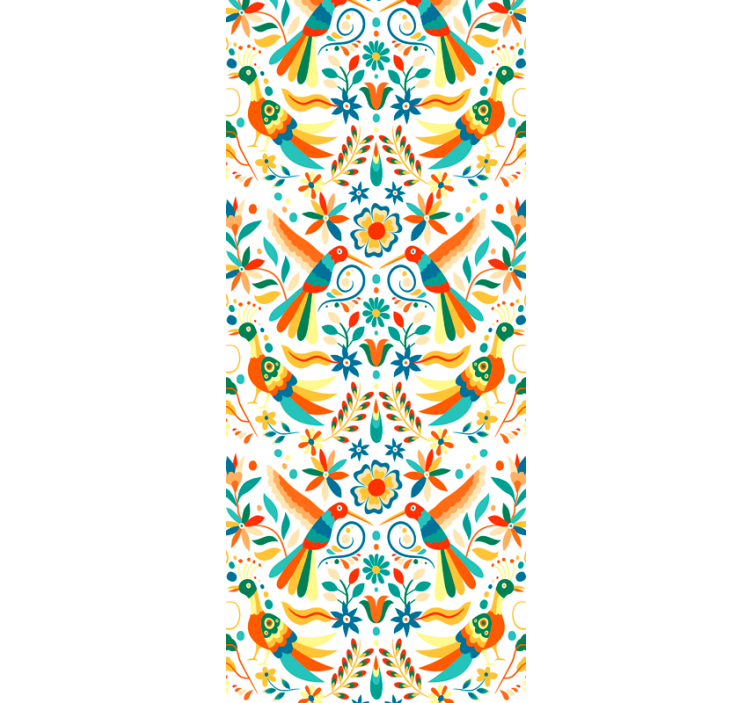 Traditional pattern birds wallpaper - TenStickers