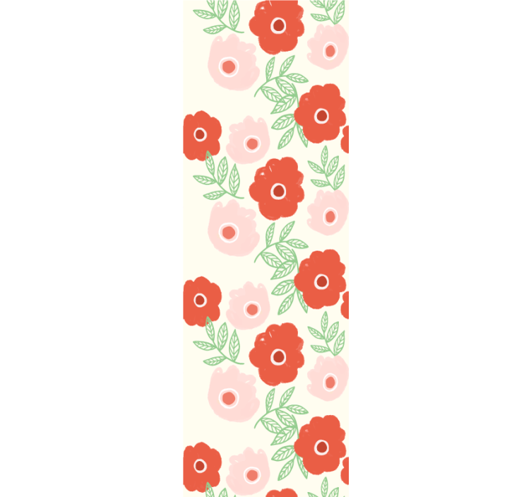 Pink and red bloom flower wallpaper - TenStickers