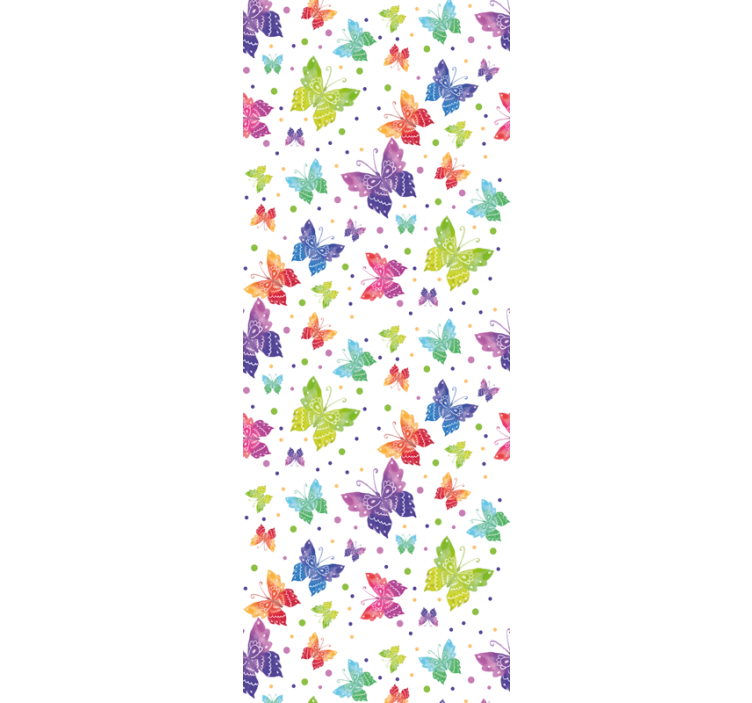 Rainbow butterfly pattern kids wallpaper - TenStickers