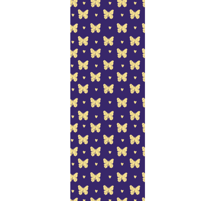 Blue and golden pattern butterfly wallpaper - TenStickers