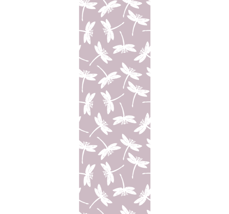 Purple dragonfly pattern butterfly wallpaper - TenStickers