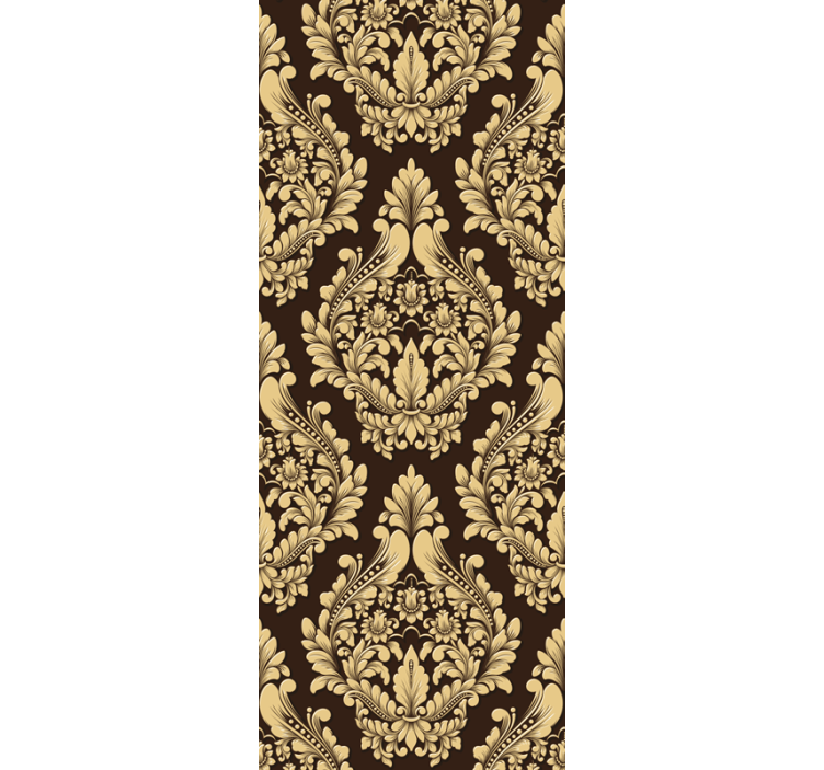 Golden Floral Motif baroque wallpaper - TenStickers