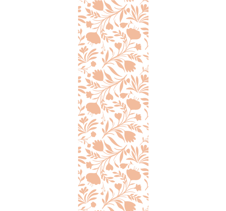 Pink vintage leaves pattern leaf wallpaper - TenStickers