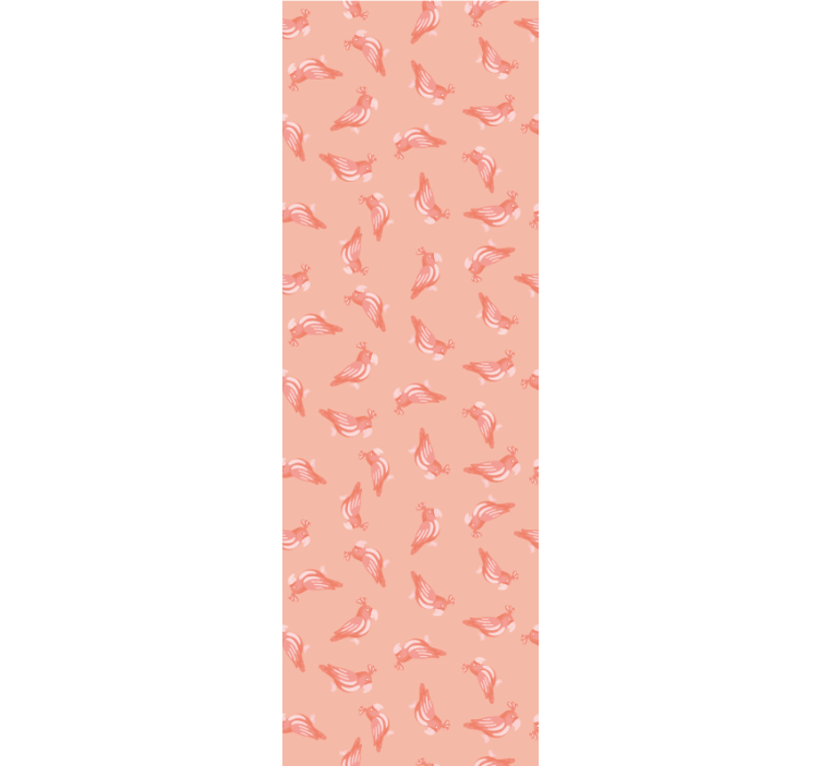 Elegant pink pattern birds wallpaper - TenStickers