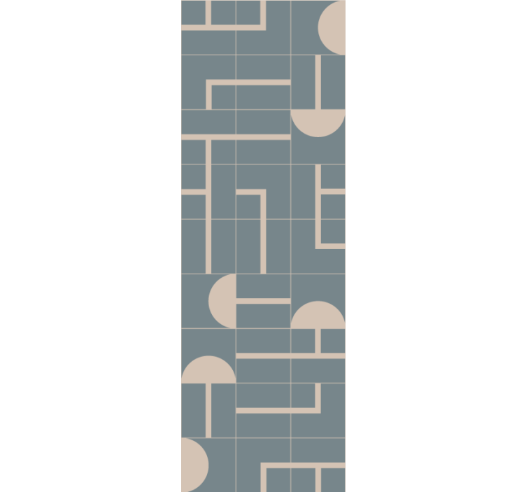 Greyish blue modern geometrical wallpaper - TenStickers