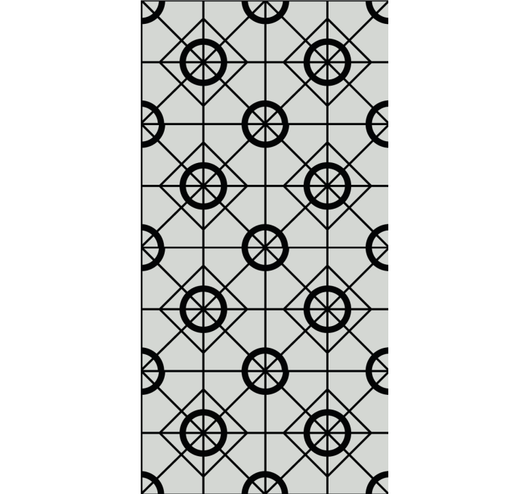 Geometric black pattern tile wallpaper - TenStickers