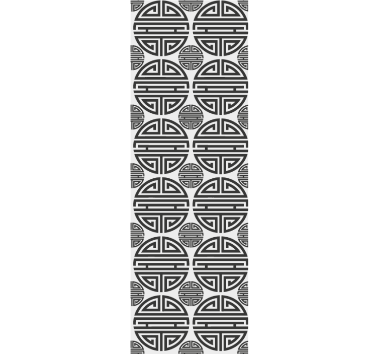 Asian style geometric pattern modern wallpaper - TenStickers