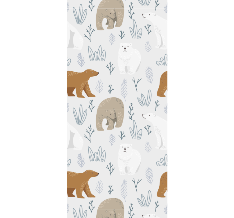 Brown and polar bear pattern animal wallpaper - TenStickers