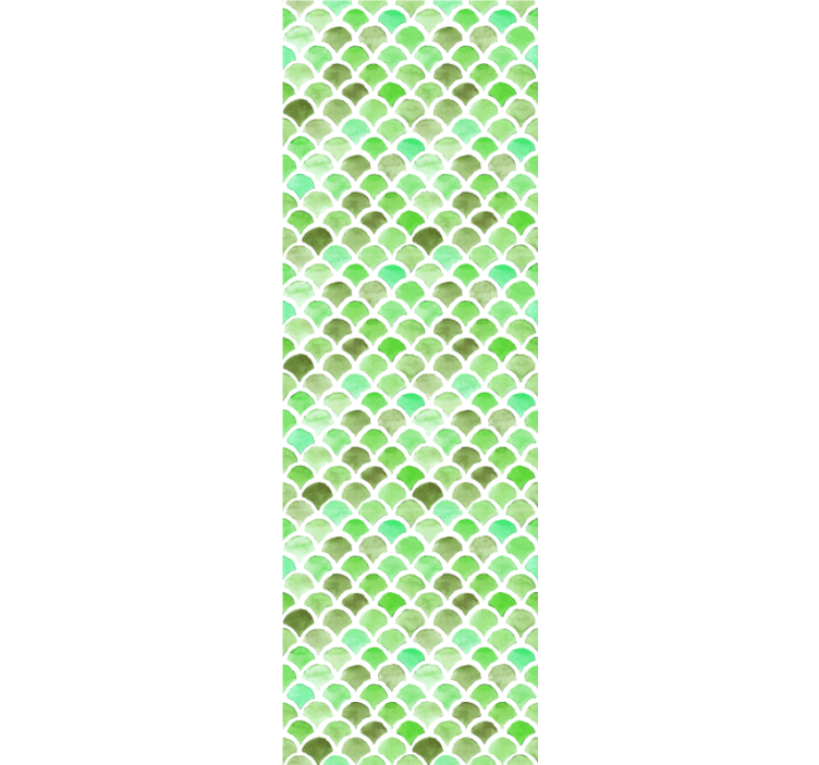 Texture pattern wallpaper scalloped green design - TenStickers