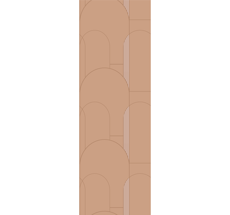 Terracotta geometric circular pattern  wallpaper - TenStickers