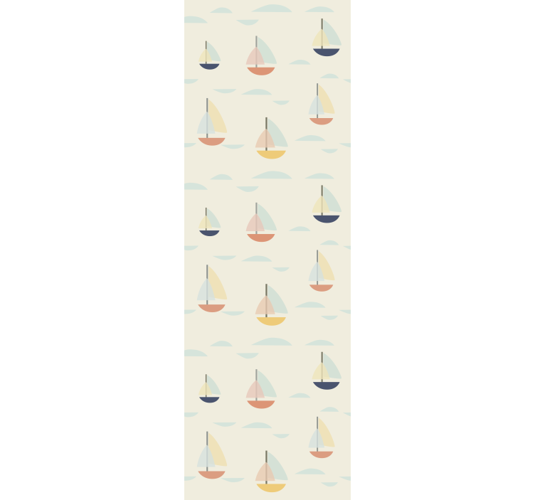 Sailboat Patterns customised wallpaper - TenStickers