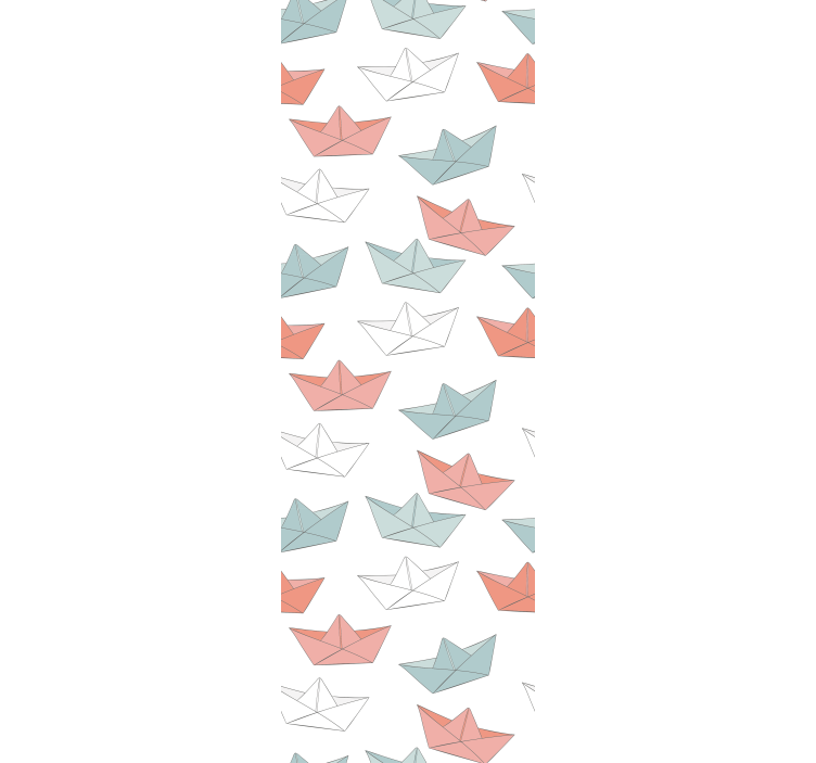Pink and blue sailboat pattern wallpaper - TenStickers
