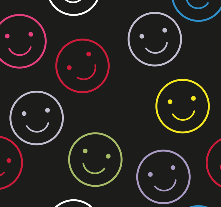 Smiley Face Print geometric wallpaper - TenStickers