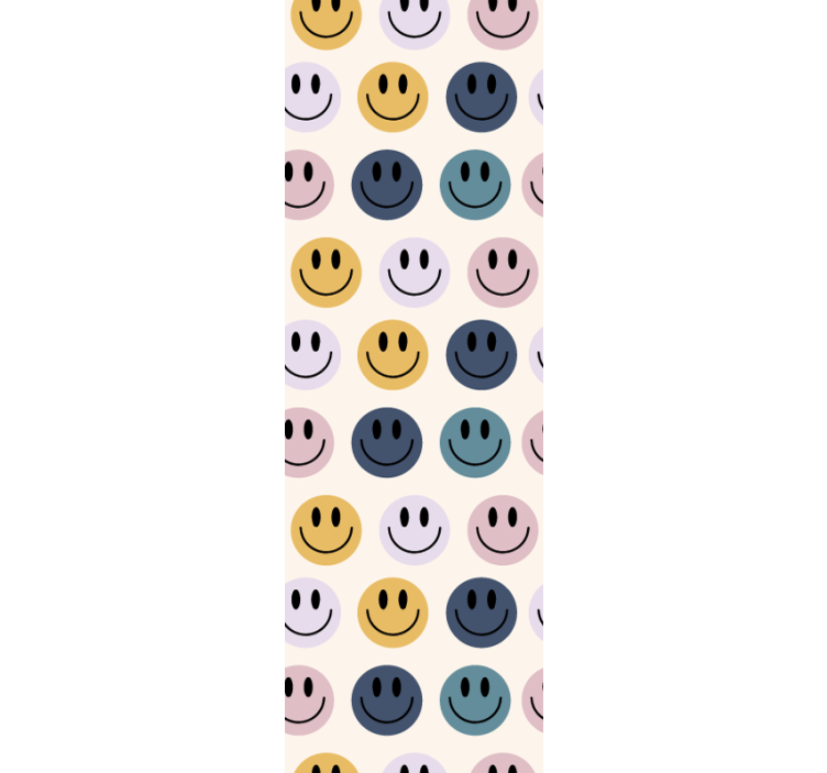Pastel colors smiley faces children's wallpaper - TenStickers