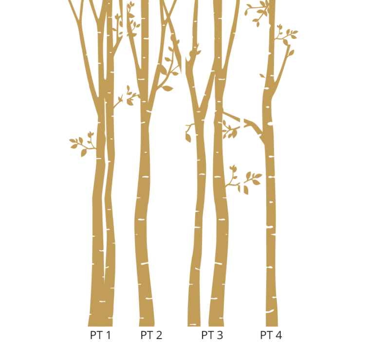 Tree wallpaper elegant golden silhouettes - TenStickers