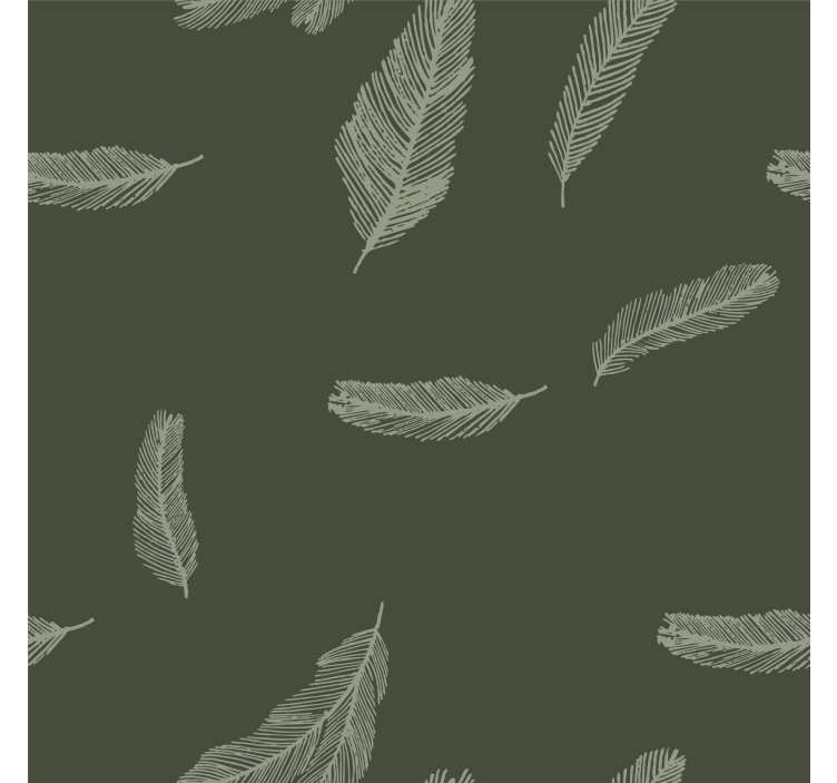 Minimalist green feathers Wedding wallpaper - TenStickers