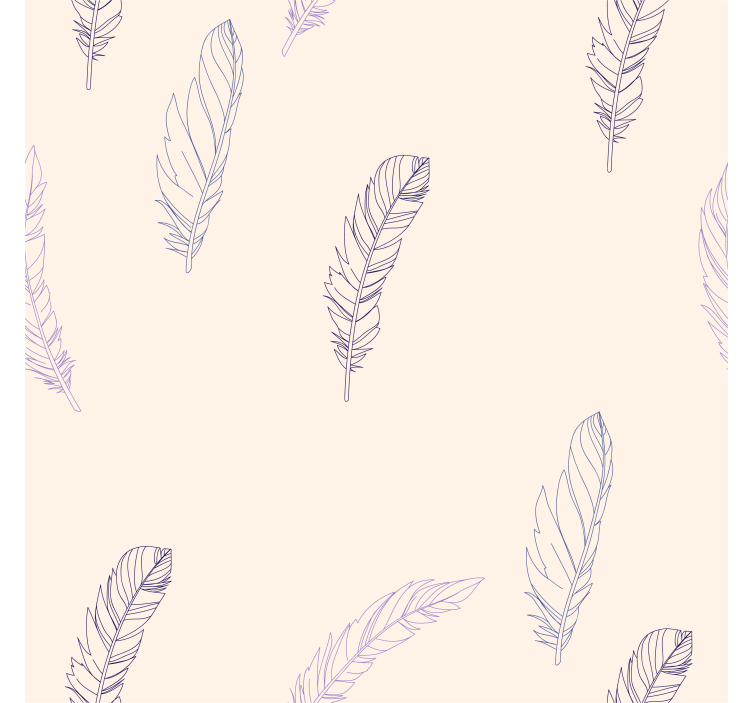 Illustrated Feathers Living Room Wallpaper - TenStickers