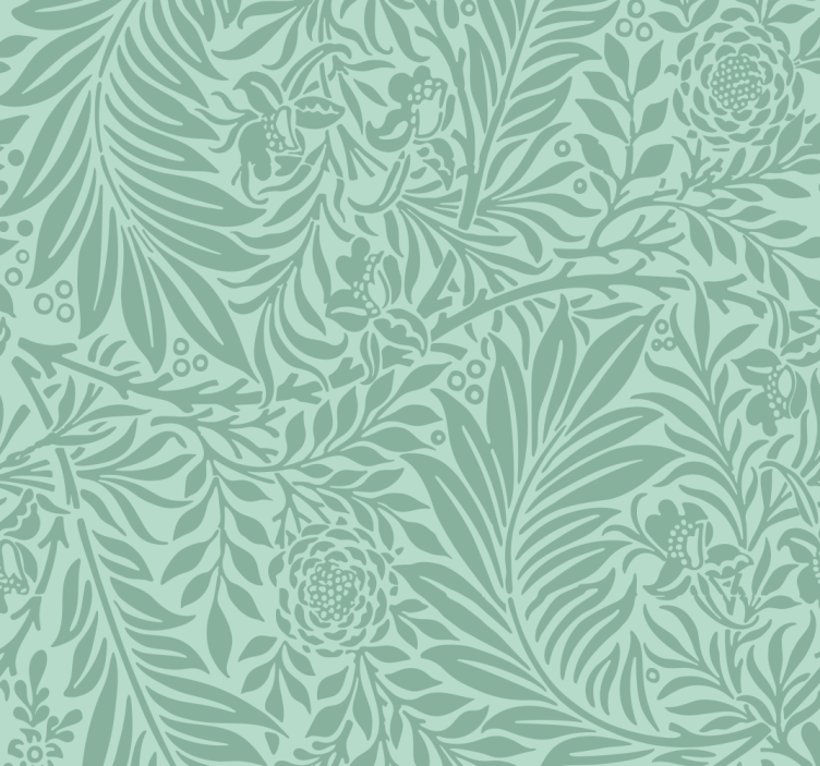 Mint green vintage pattern dining wallpaper - TenStickers
