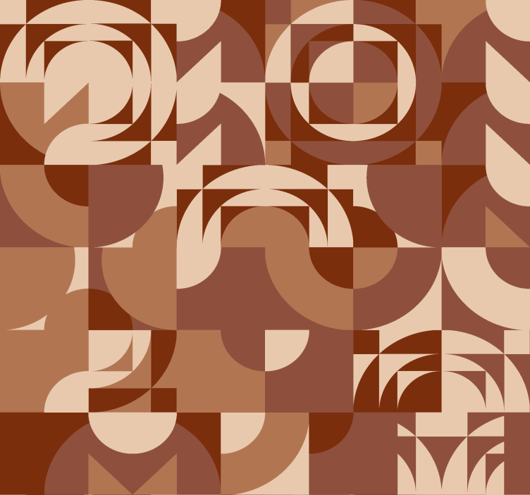 Abstract geometric design terracotta wallpaper - TenStickers