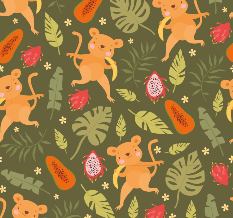 Playful Feline Motif animal wallpaper - TenStickers